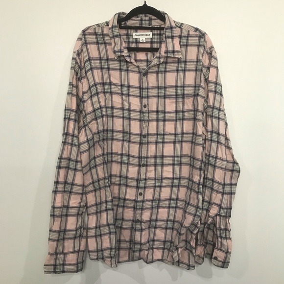 Country Road Shirts Country Road Mens Plaid Button Up Shirt Size Xl